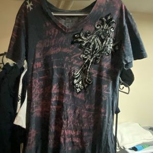 Raw State Premium Men’s M T-Shirt (Grey/Red)